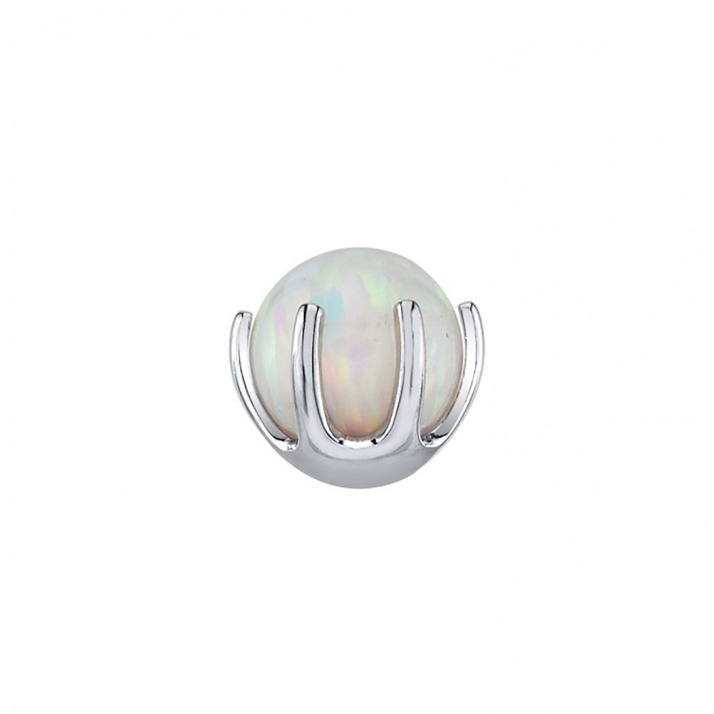 3mm Opal Bead Prong Threaded End in Gold