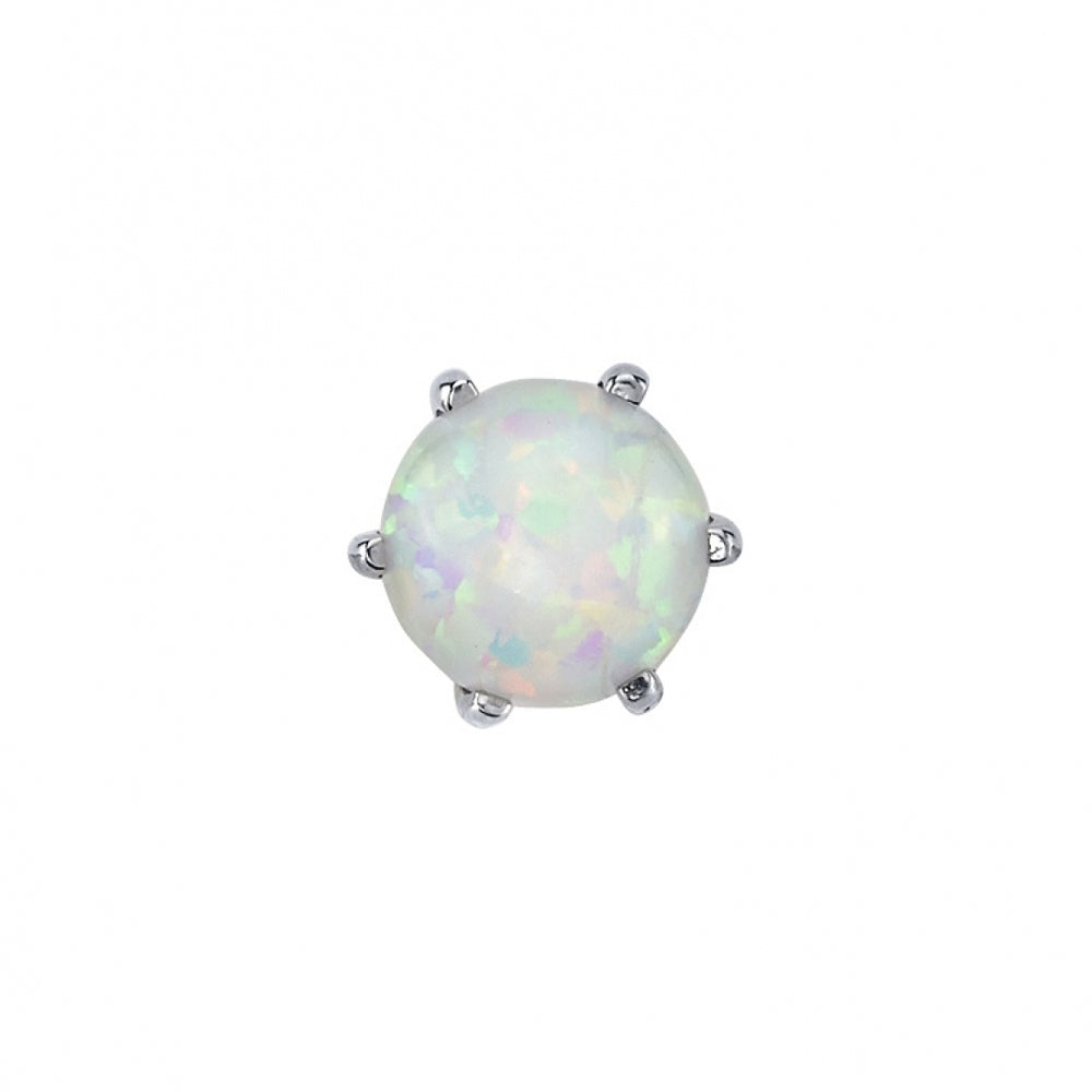 3mm Opal Bead Prong Threaded End in Gold
