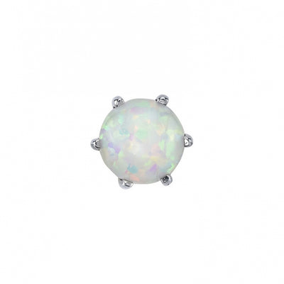 3mm Opal Bead Prong Threaded End in Gold