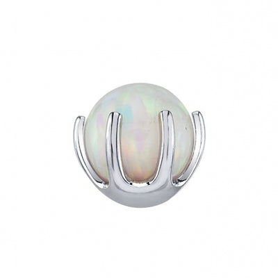 4mm Opal Bead Prong Threaded End in Gold
