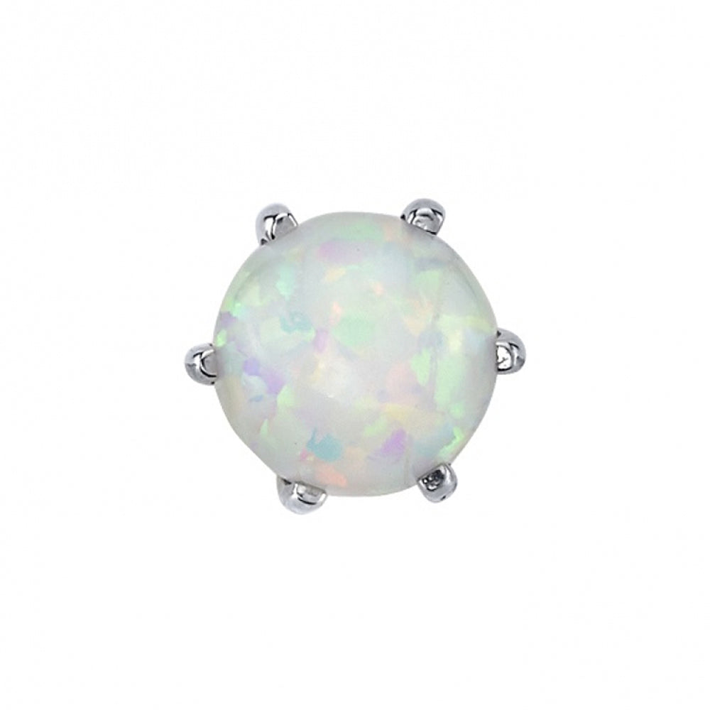 4mm Opal Bead Prong Threaded End in Gold