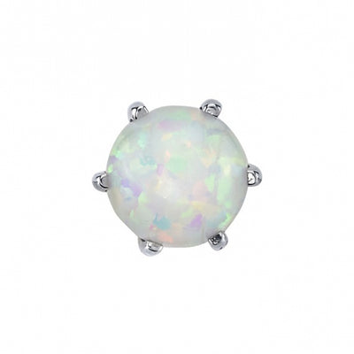 4mm Opal Bead Prong Threaded End in Gold