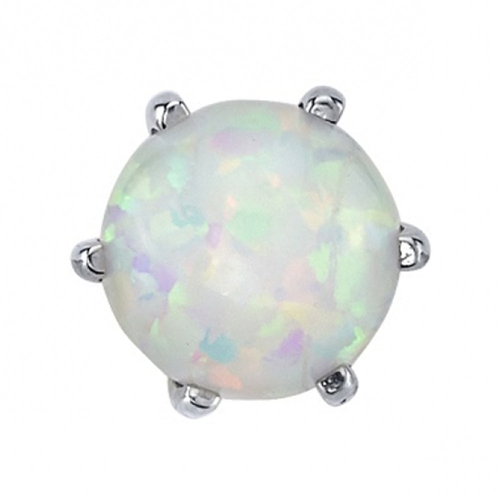 6mm Opal Bead Prong Threaded End in Gold