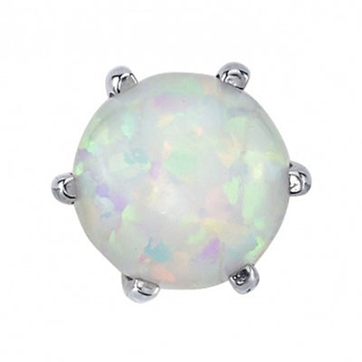 6mm Opal Bead Prong Threaded End in Gold