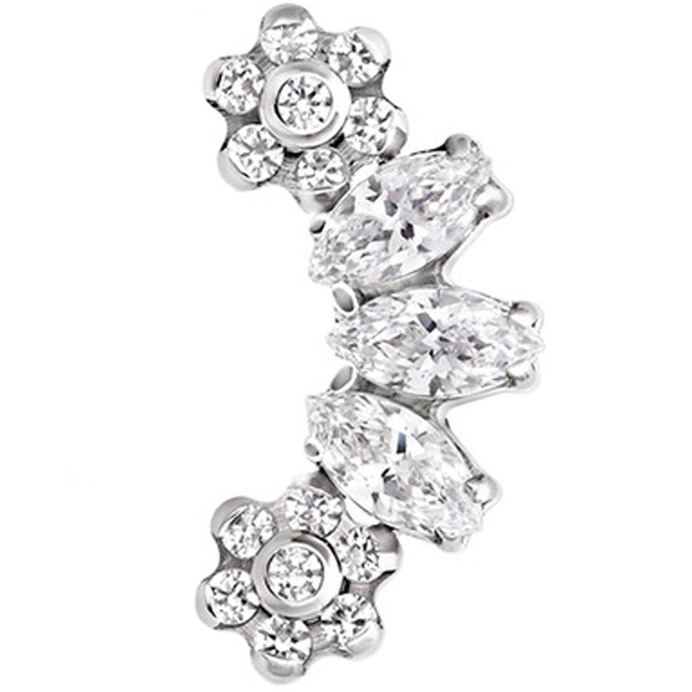 "Majesty" Threaded End with Faceted Gems