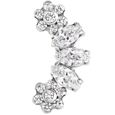 "Majesty" Threaded End with Faceted Gems
