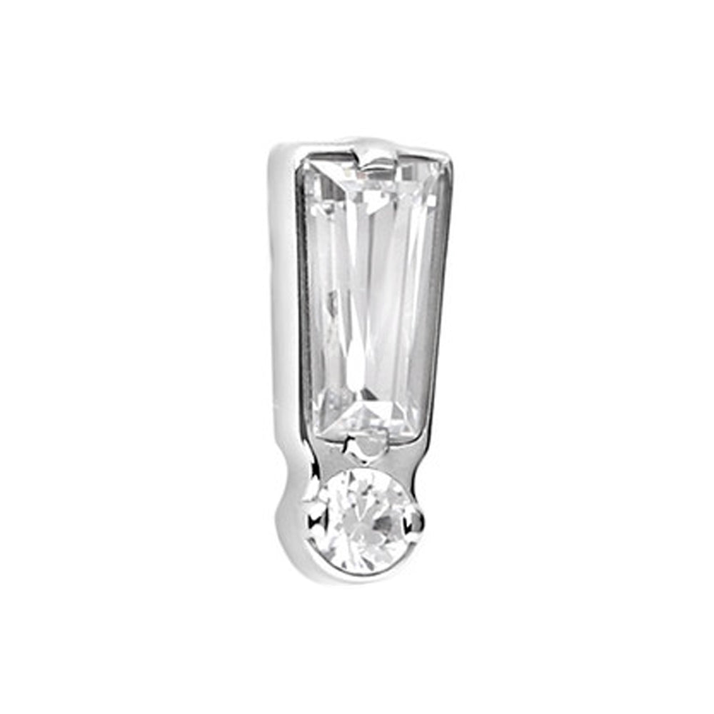 “Exclaim” Prong-set Faceted Gems Threaded End