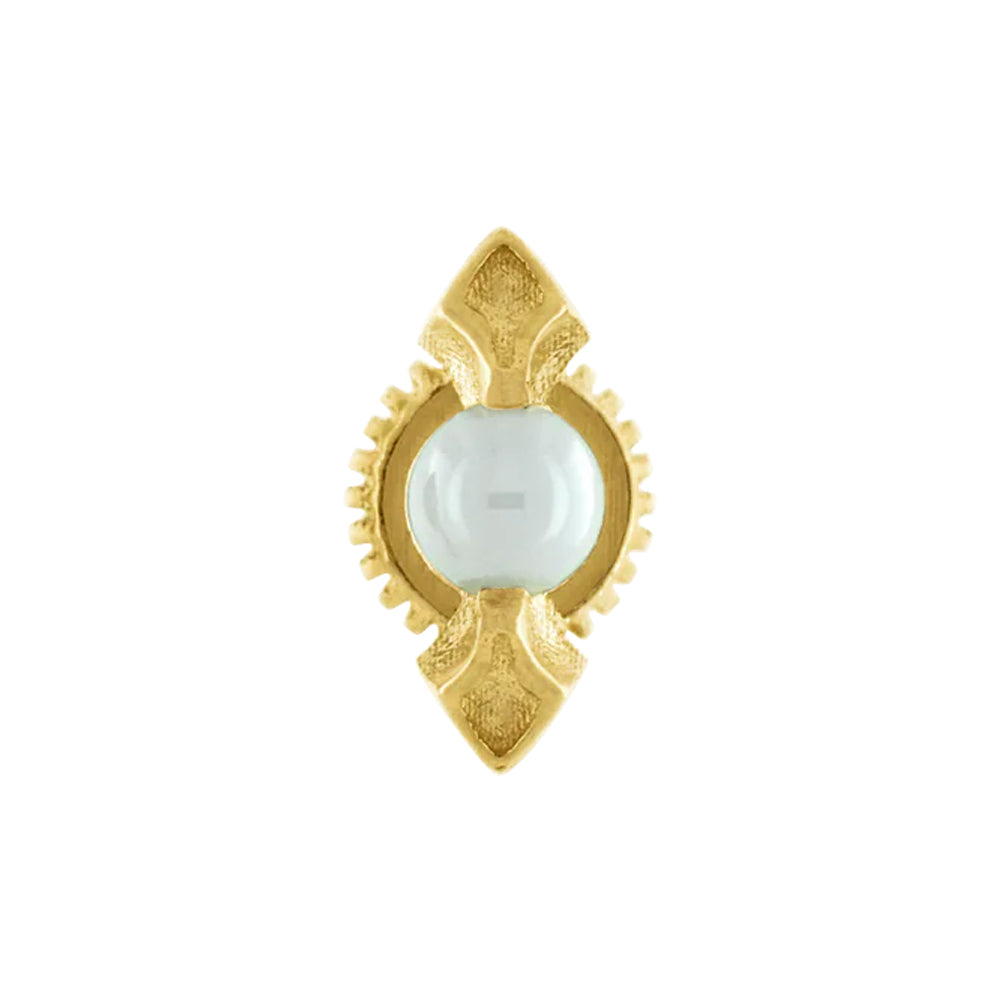 "Lumira" Threaded End in Gold with Ceramic Pearl