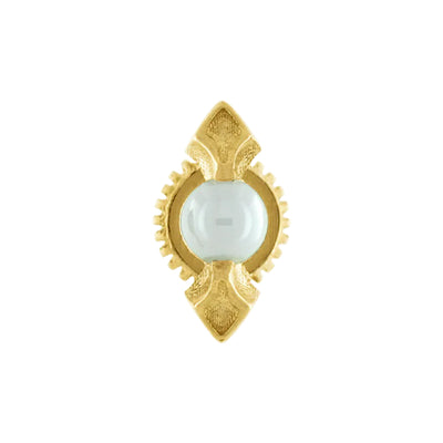 "Lumira" Threaded End in Gold with Ceramic Pearl