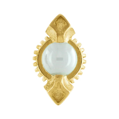 "Lumira" Threaded End in Gold with Ceramic Pearl