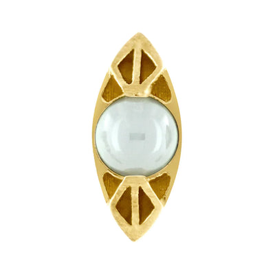 "Cilia" Threaded End in Gold with Ceramic Pearl