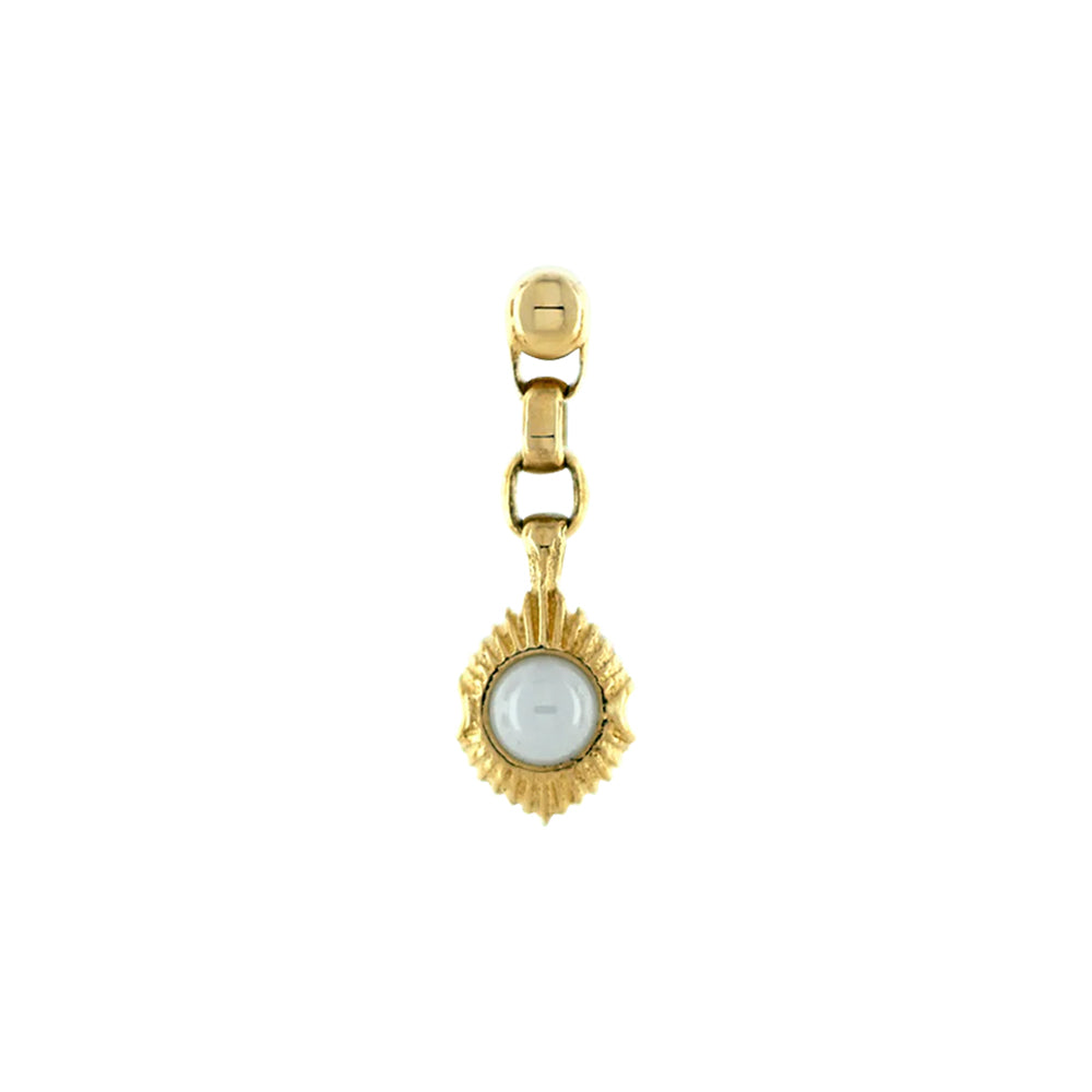 "Sunveil Dangle" Threaded End in Gold with Ceramic Pearl
