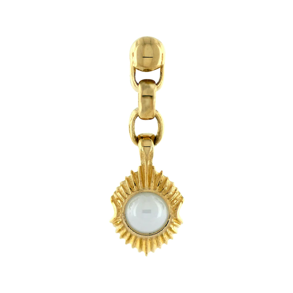"Sunveil Dangle" Threaded End in Gold with Ceramic Pearl