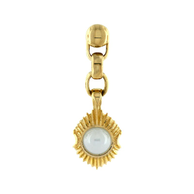 threadless: "Sunveil Dangle" End in Gold with Ceramic Pearl