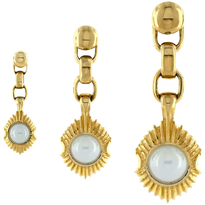 threadless: "Sunveil Dangle" End in Gold with Ceramic Pearl