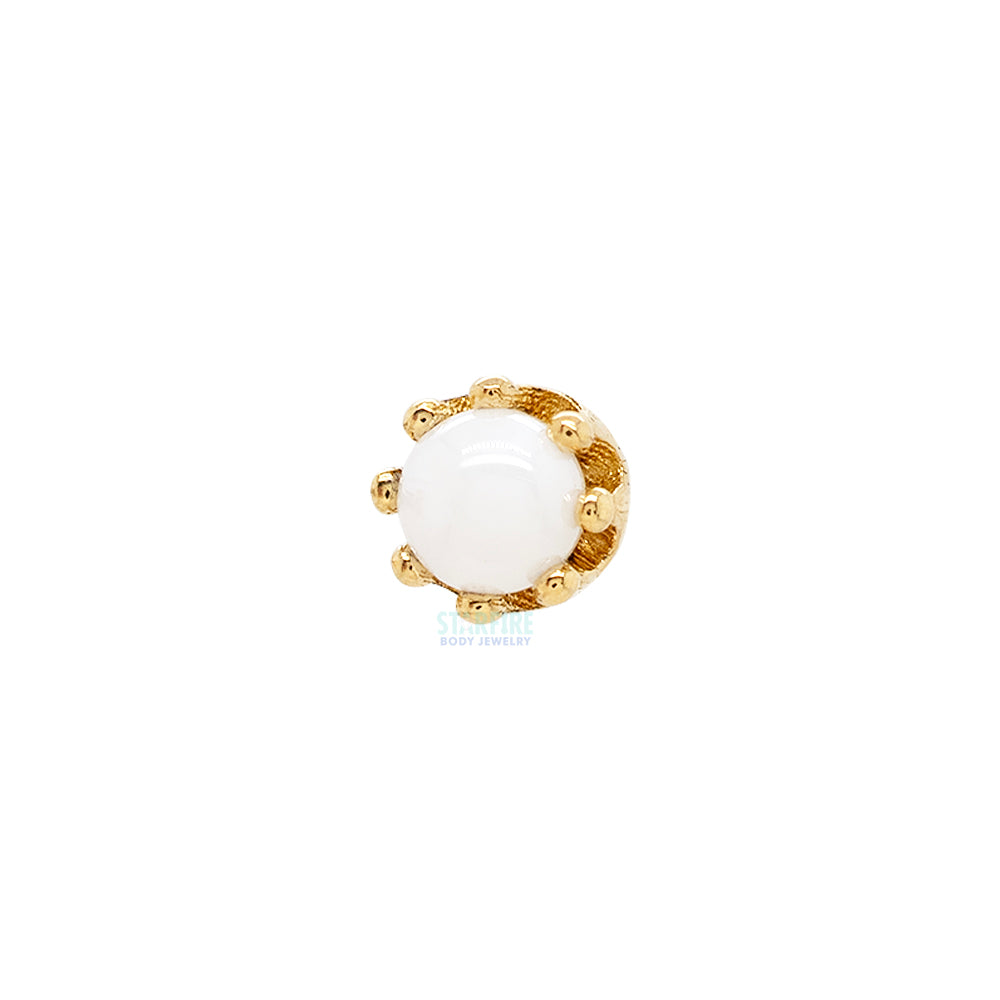 threadless: "Crown" End in Gold with Ceramic Pearl
