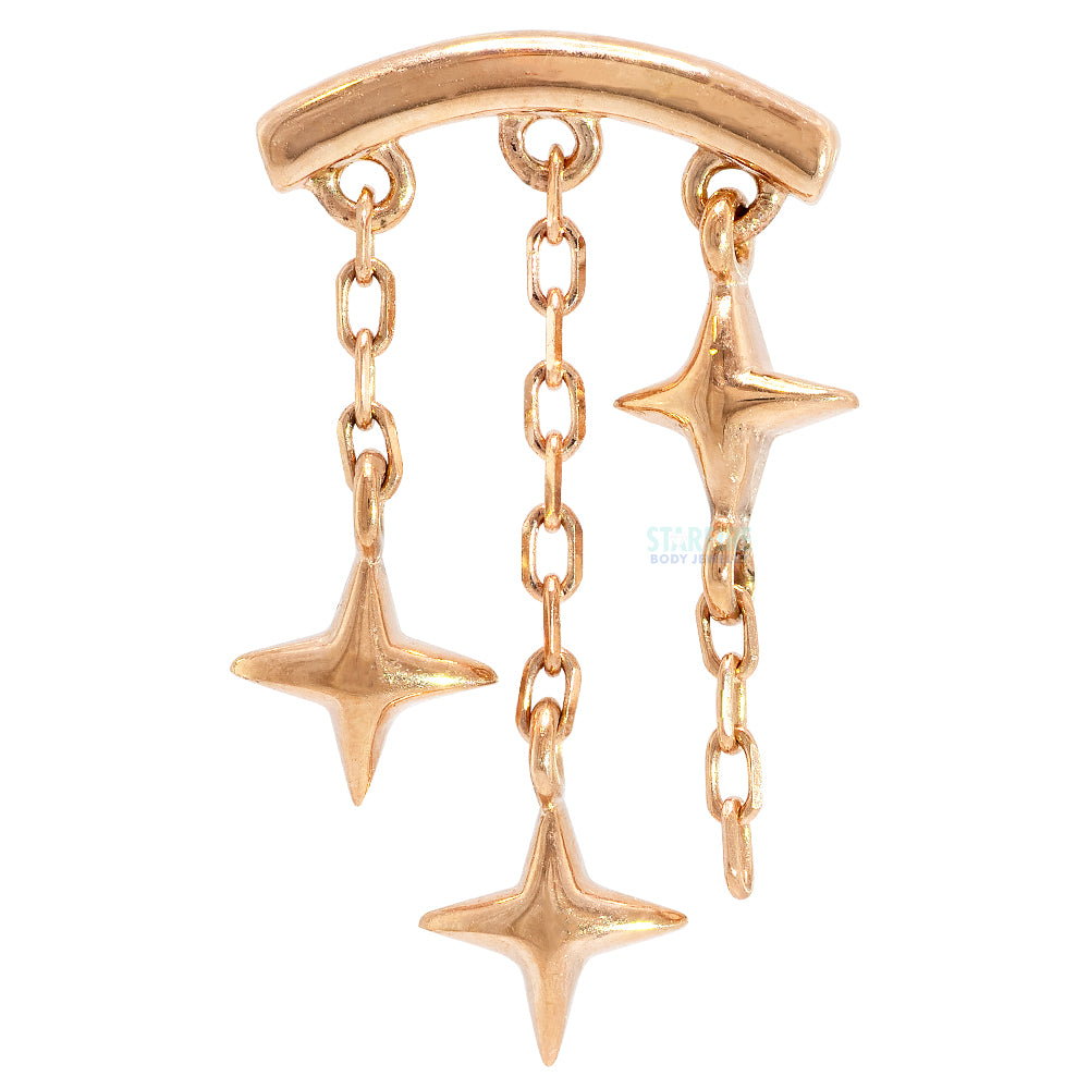 threadless: "Orion" Hidden Helix End with Chains in Gold