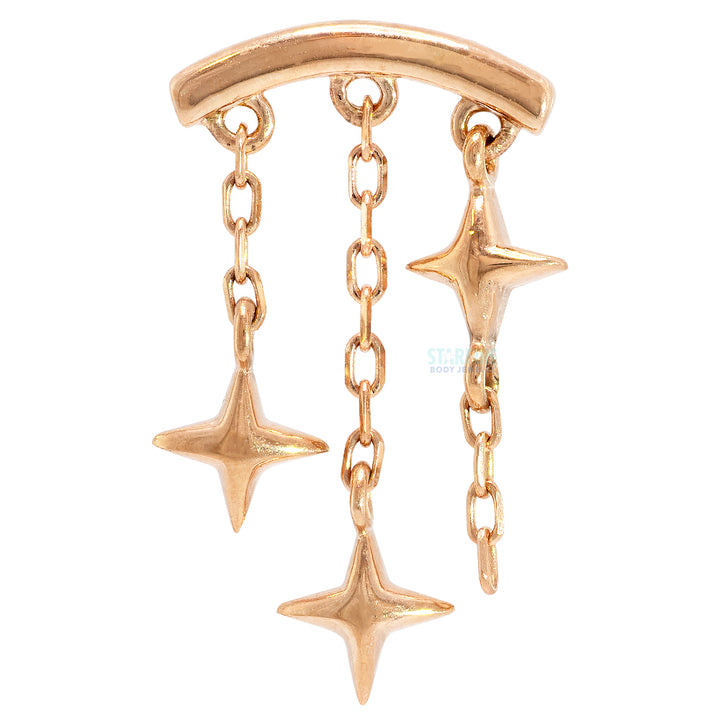 threadless: "Orion" Hidden Helix End with Chains in Gold