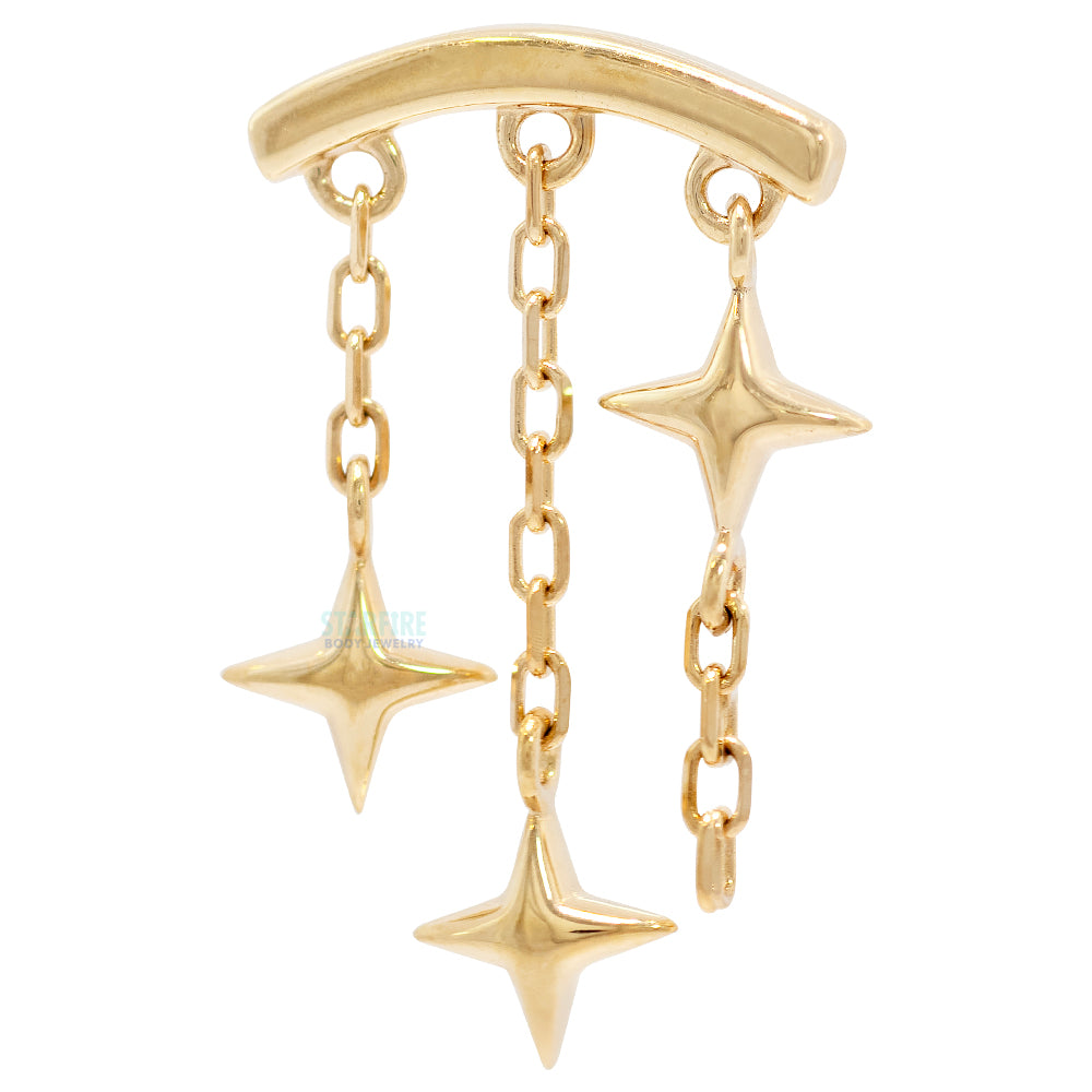 threadless: "Orion" Hidden Helix End with Chains in Gold