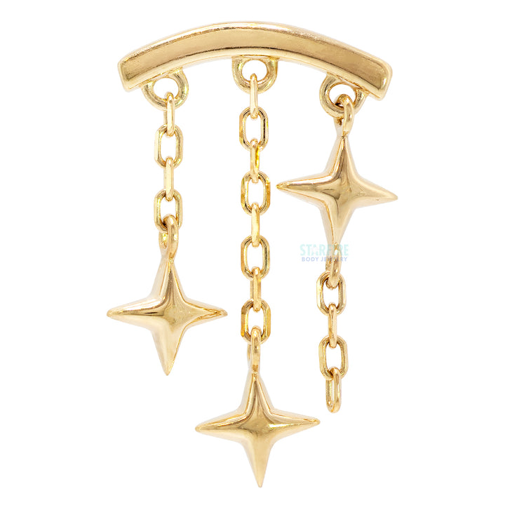 threadless: "Orion" Hidden Helix End with Chains in Gold