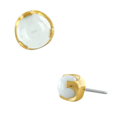 threadless: "Classic" End in Gold with Ceramic Pearl
