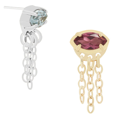 threadless: "Luminosity" End with Chains in Gold with Genuine Gemstone