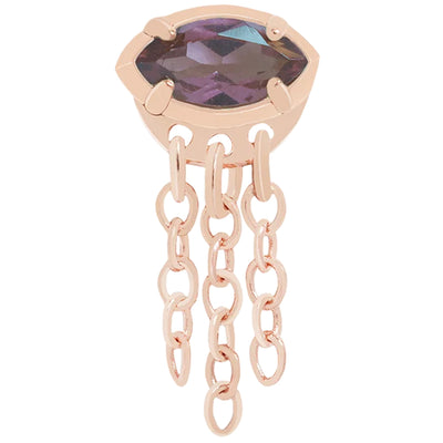 threadless: "Luminosity" End with Chains in Gold with Genuine Gemstone