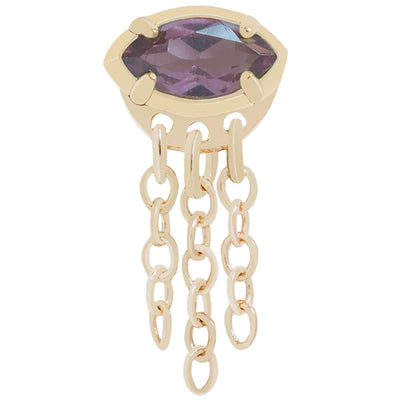 threadless: "Luminosity" End with Chains in Gold with Genuine Gemstone