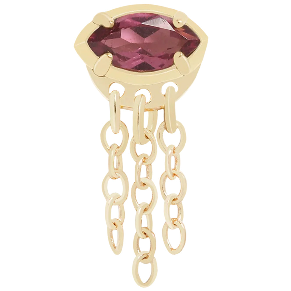 threadless: "Luminosity" End with Chains in Gold with Genuine Gemstone