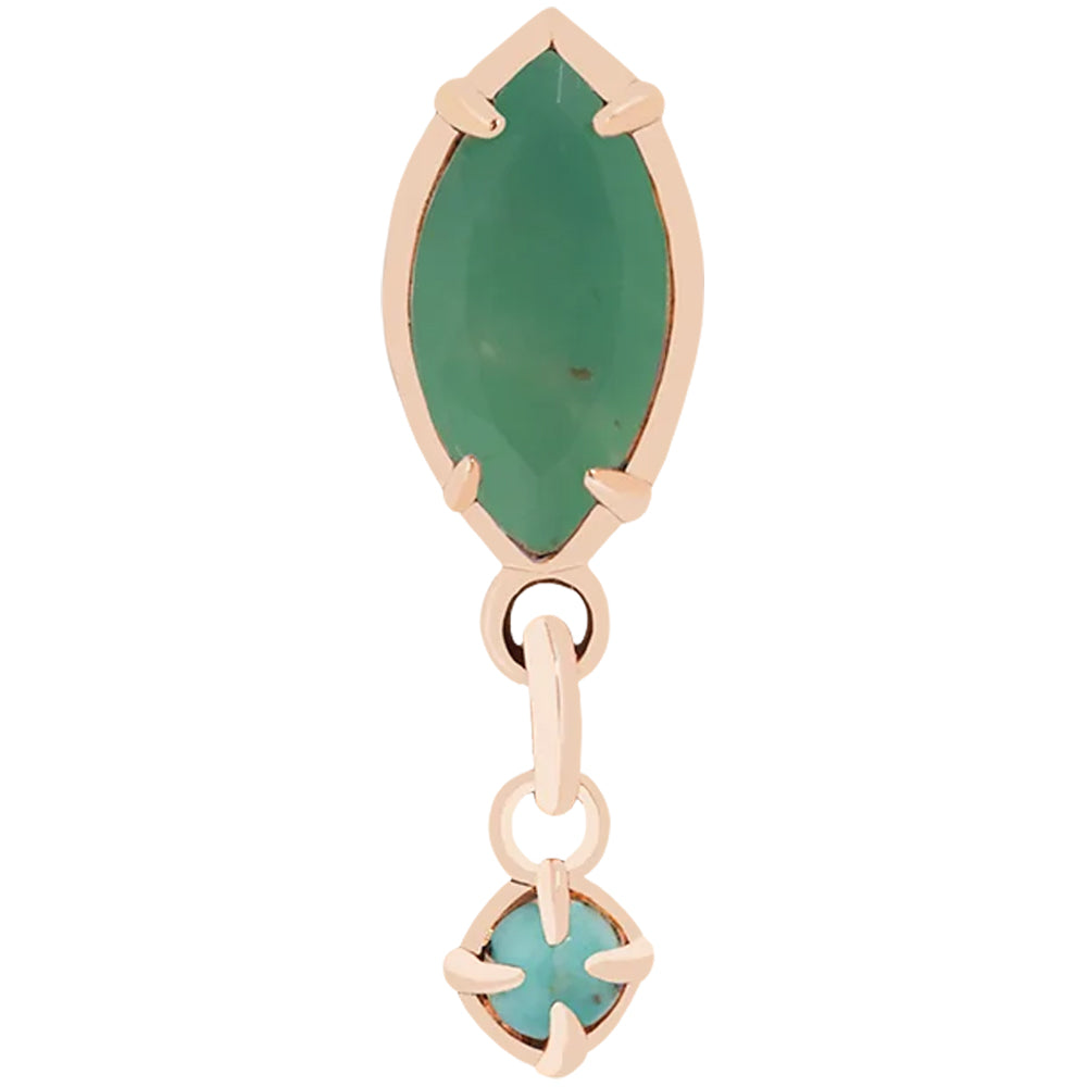 threadless: "Dew Drop" End in Gold with Genuine Gemstone