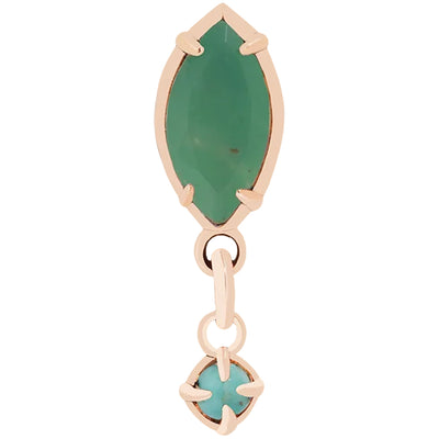 threadless: "Dew Drop" End in Gold with Genuine Gemstone