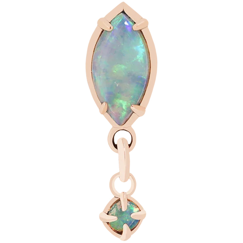 threadless: "Dew Drop" End in Gold with Genuine Gemstone