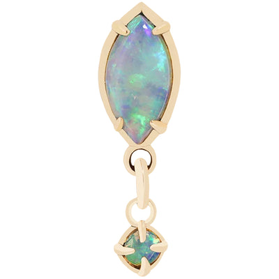 threadless: "Dew Drop" End in Gold with Genuine Gemstone