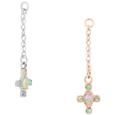 "Inner Compass" Chain Charm in Gold with Opal