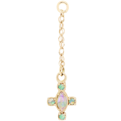 "Inner Compass" Chain Charm in Gold with Opal