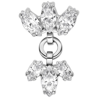Marquise Fan Threaded End with Reverse Marquise Fan #9 Faceted Gem Dangle