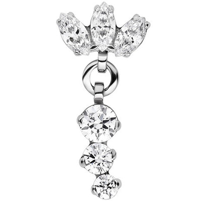 threadless: Marquise Fan End with "Clio" Faceted Gem Dangle