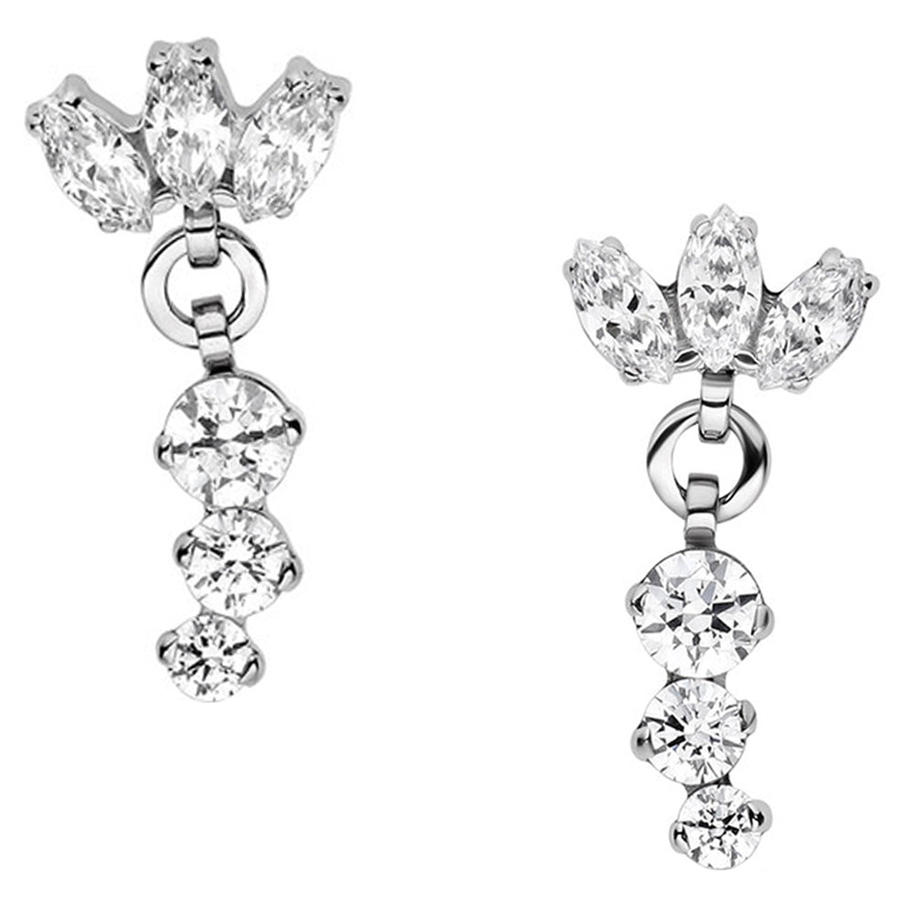 threadless: Marquise Fan End with "Clio" Faceted Gem Dangle