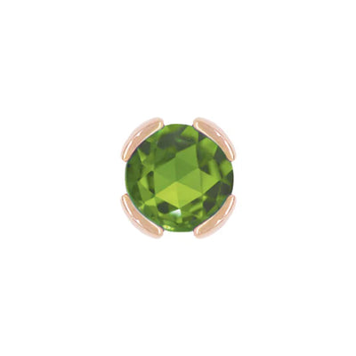 threadless: "Peekaboo" End in Gold with Rose Cut Green Tourmaline