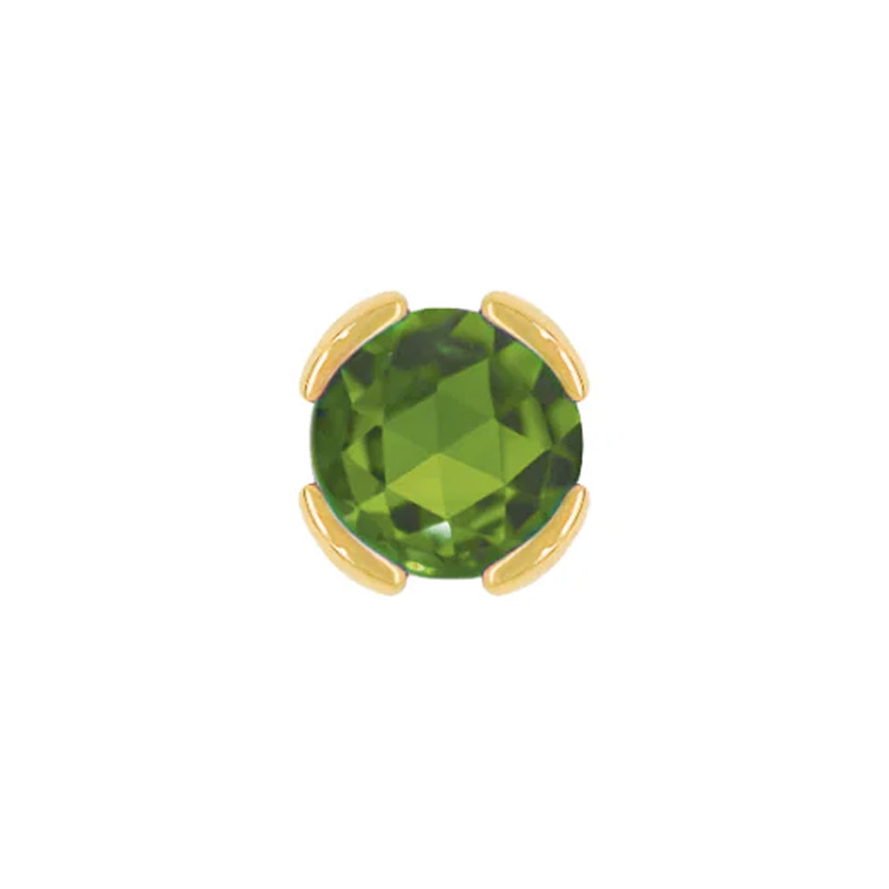 threadless: "Peekaboo" End in Gold with Rose Cut Green Tourmaline