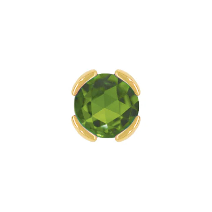 threadless: "Peekaboo" End in Gold with Rose Cut Green Tourmaline