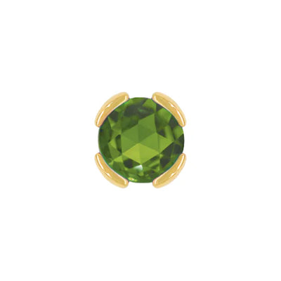 threadless: "Peekaboo" End in Gold with Rose Cut Green Tourmaline