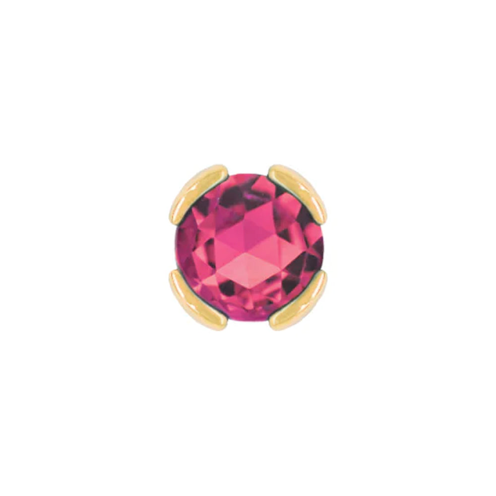 threadless: "Peekaboo" End in Gold with Rose Cut Pink Tourmaline