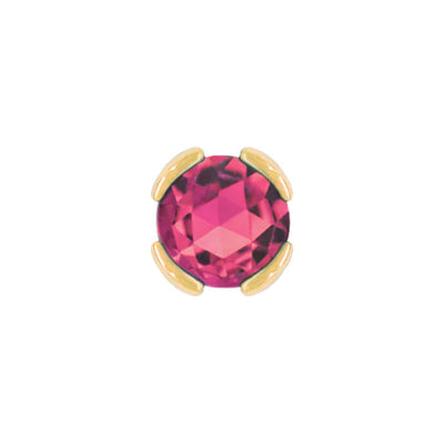 threadless: "Peekaboo" End in Gold with Rose Cut Pink Tourmaline