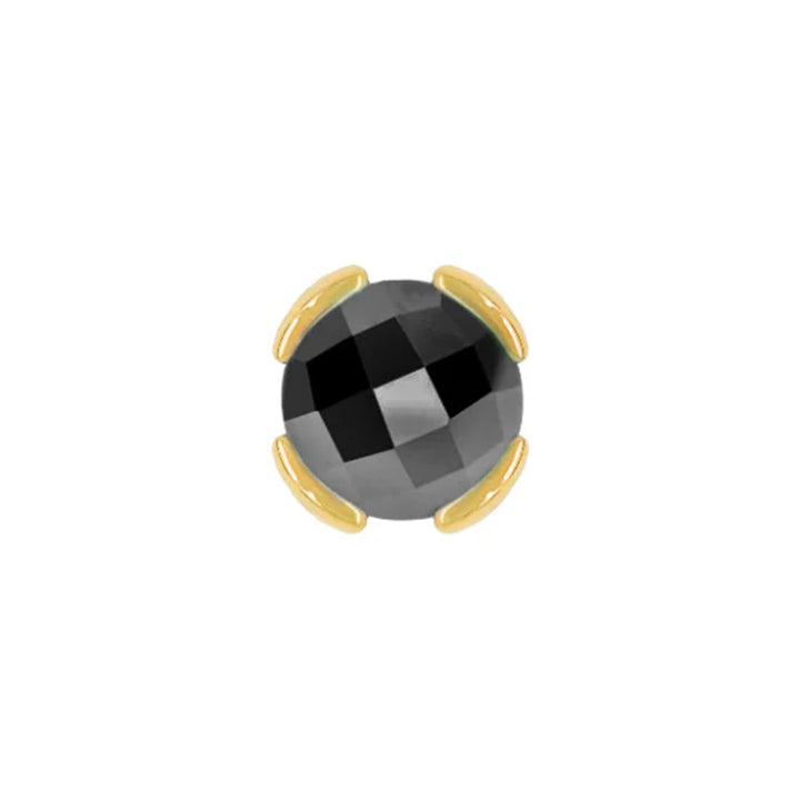 threadless: "Peekaboo" End in Gold with Rose Cut Black Spinel