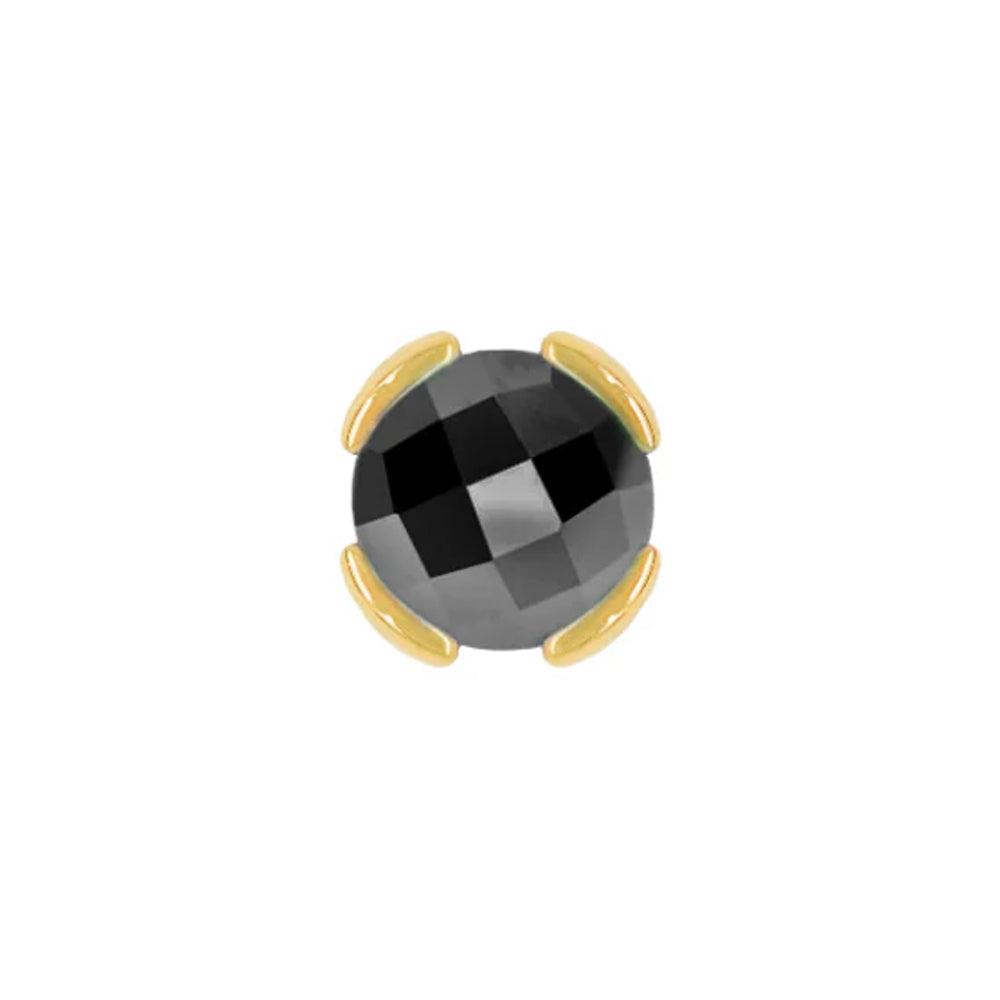 threadless: "Peekaboo" End in Gold with Rose Cut Black Spinel