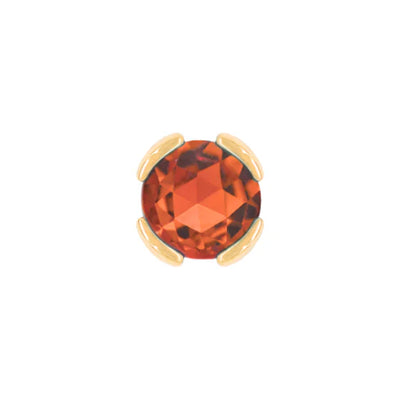 threadless: "Peekaboo" End in Gold with Rose Cut Orange Garnet