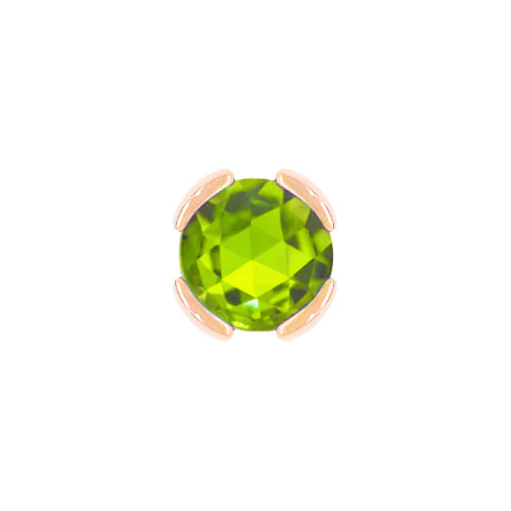 threadless: "Peekaboo" End in Gold with Rose Cut Peridot