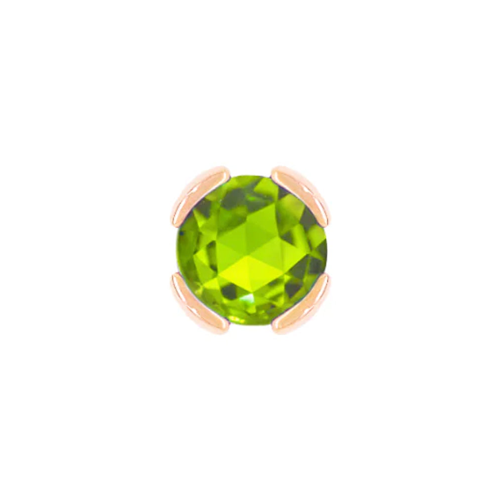 threadless: "Peekaboo" End in Gold with Rose Cut Peridot