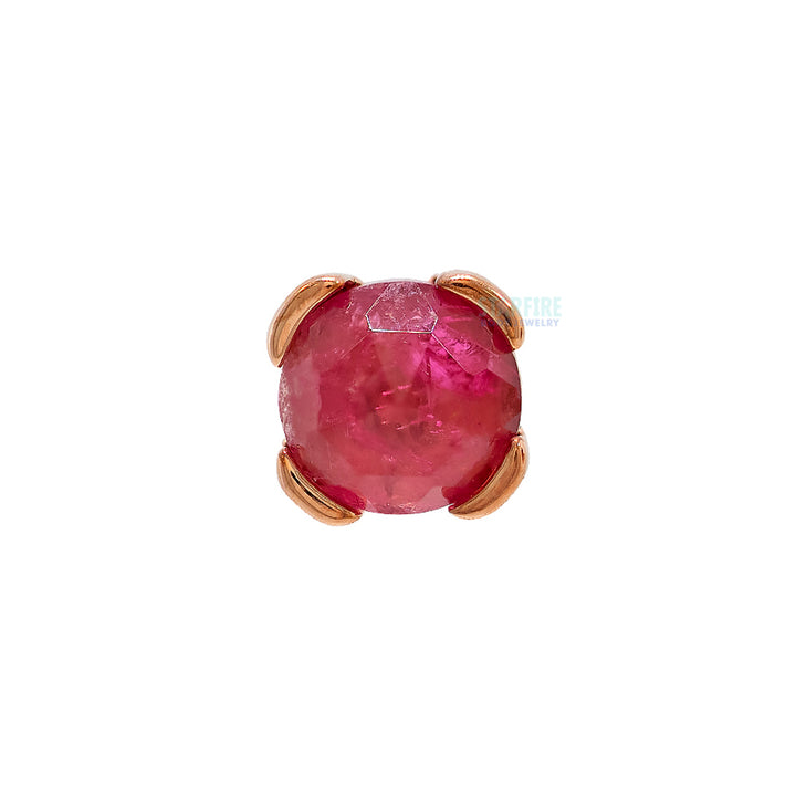 threadless: "Peekaboo" End in Gold with Rose Cut Pink Tourmaline